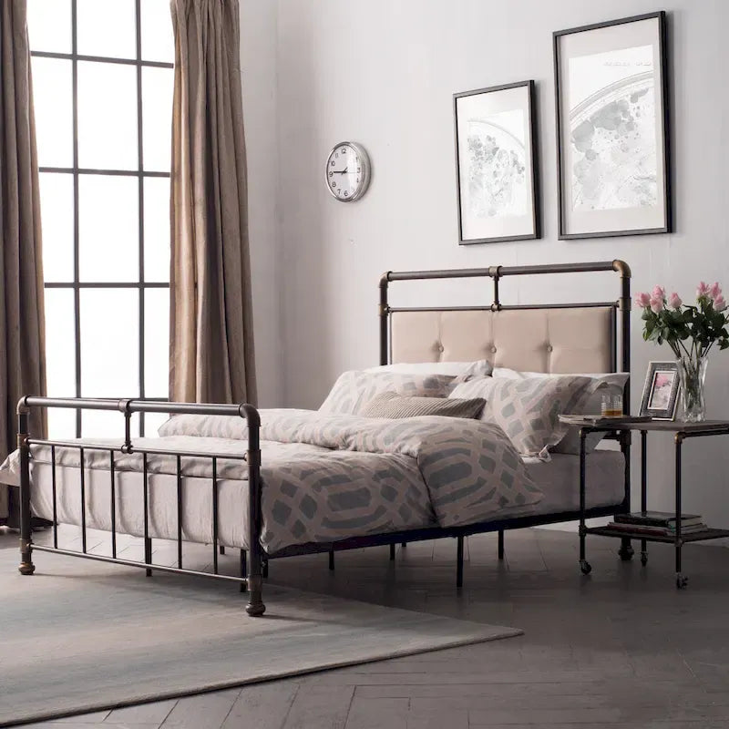 Corvus Somme Antique Dark Bronze Iron Metal Bed