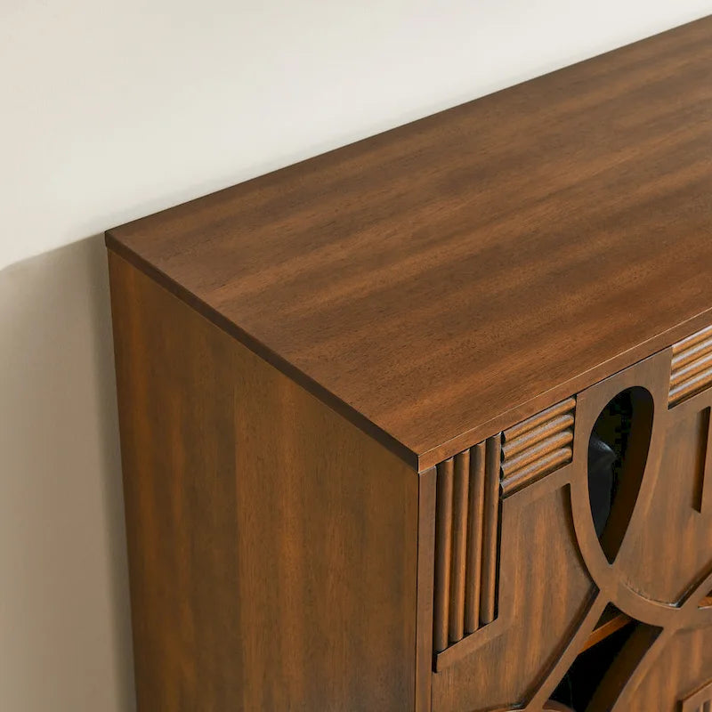 60.5  Modern Sideboard Buffet Cabinet with Storage, TV Media Console Table, Storage Cabinet with 4 Doors & Adjustable Shelves