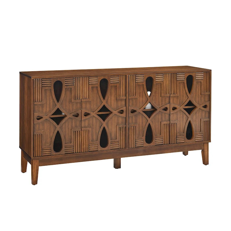 60.5  Modern Sideboard Buffet Cabinet with Storage, TV Media Console Table, Storage Cabinet with 4 Doors & Adjustable Shelves