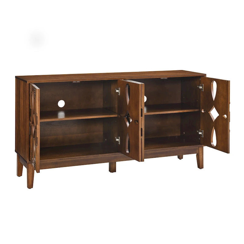 60.5  Modern Sideboard Buffet Cabinet with Storage, TV Media Console Table, Storage Cabinet with 4 Doors & Adjustable Shelves
