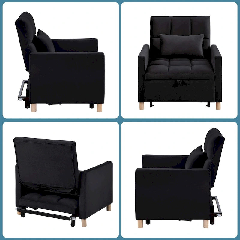 Aukfa Sleeper Chair Bed Convertible Single Sofa Chair with Pillow