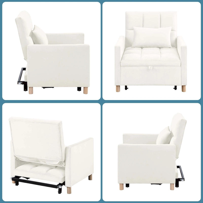 Aukfa Sleeper Chair Bed Convertible Single Sofa Chair with Pillow