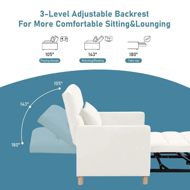 Aukfa Sleeper Chair Bed Convertible Single Sofa Chair with Pillow