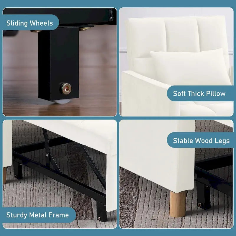 Aukfa Sleeper Chair Bed Convertible Single Sofa Chair with Pillow