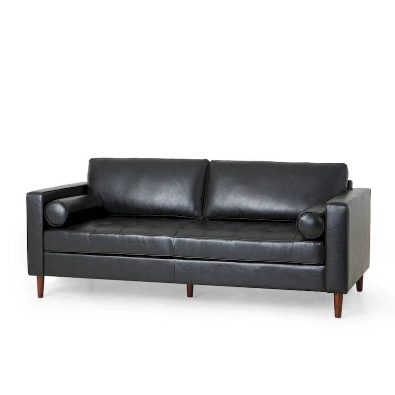 Malinta Contemporary Tufted 3 Seater Sofa by Christopher Knight Home - 82.25  L x 33.00  W x 33.00  H