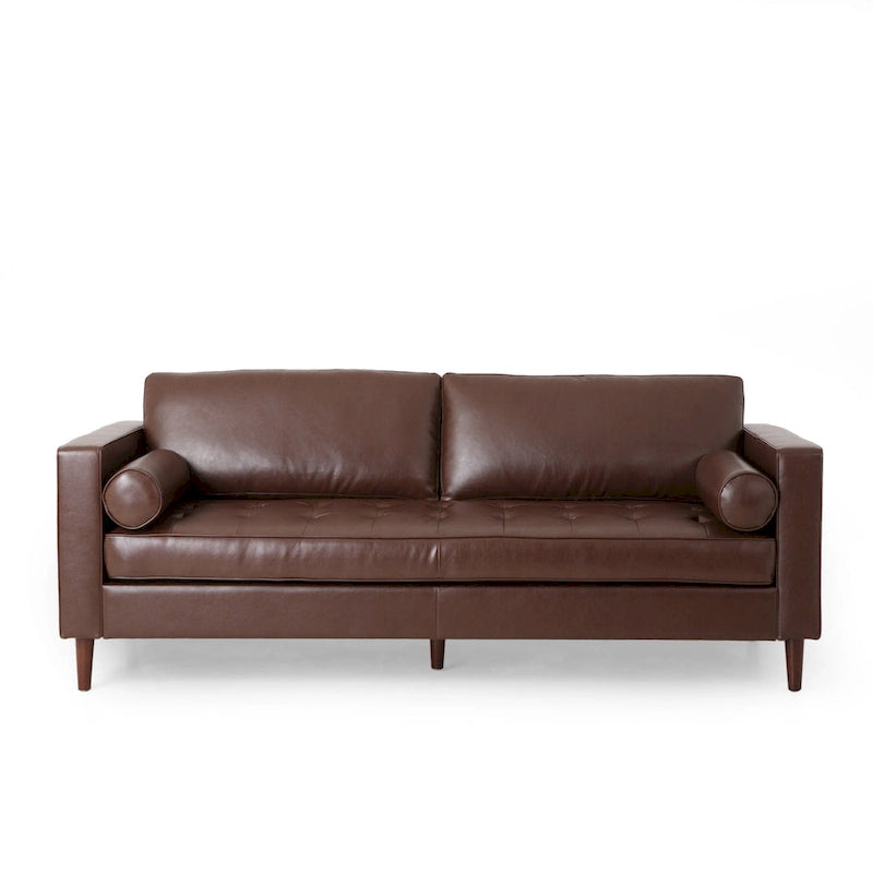 Malinta Contemporary Tufted 3 Seater Sofa by Christopher Knight Home - 82.25  L x 33.00  W x 33.00  H