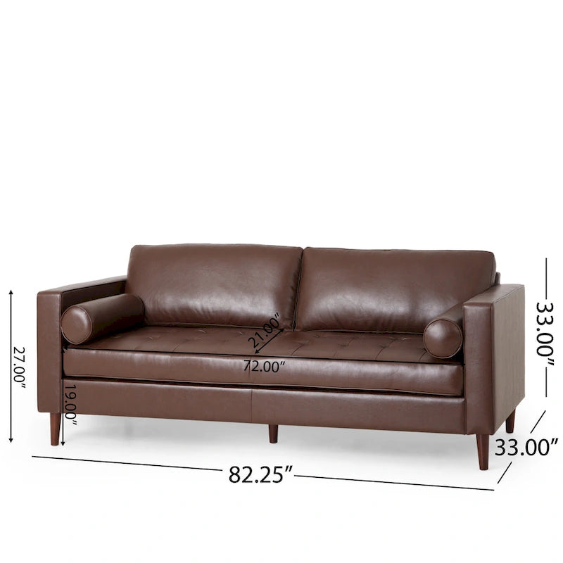 Malinta Contemporary Tufted 3 Seater Sofa by Christopher Knight Home - 82.25  L x 33.00  W x 33.00  H