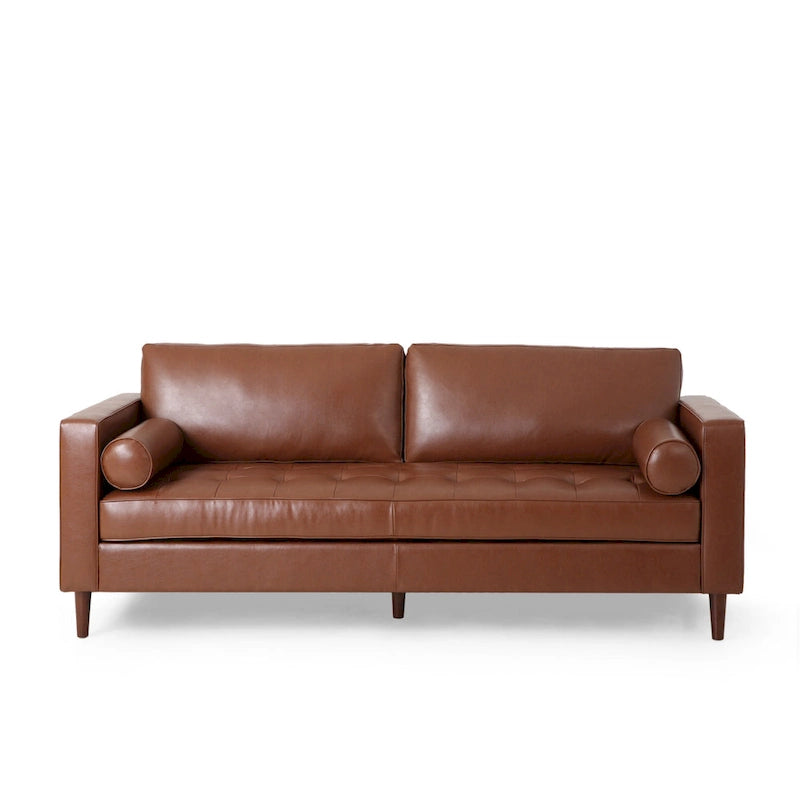 Malinta Contemporary Tufted 3 Seater Sofa by Christopher Knight Home - 82.25  L x 33.00  W x 33.00  H