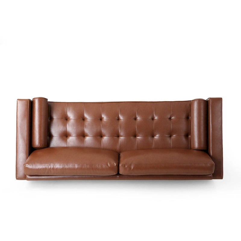 Malinta Contemporary Tufted 3 Seater Sofa by Christopher Knight Home - 82.25  L x 33.00  W x 33.00  H
