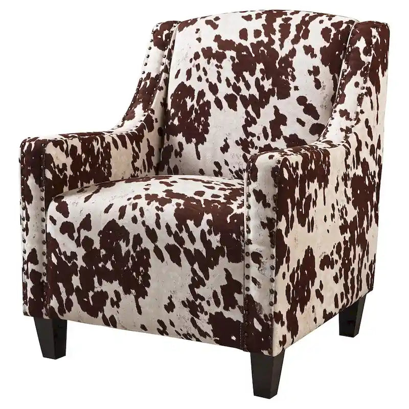 Elysabeth Cow Print Velvet Club Chair by Christopher Knight Home - 32.75 L x 29.25 W x 37.5 H