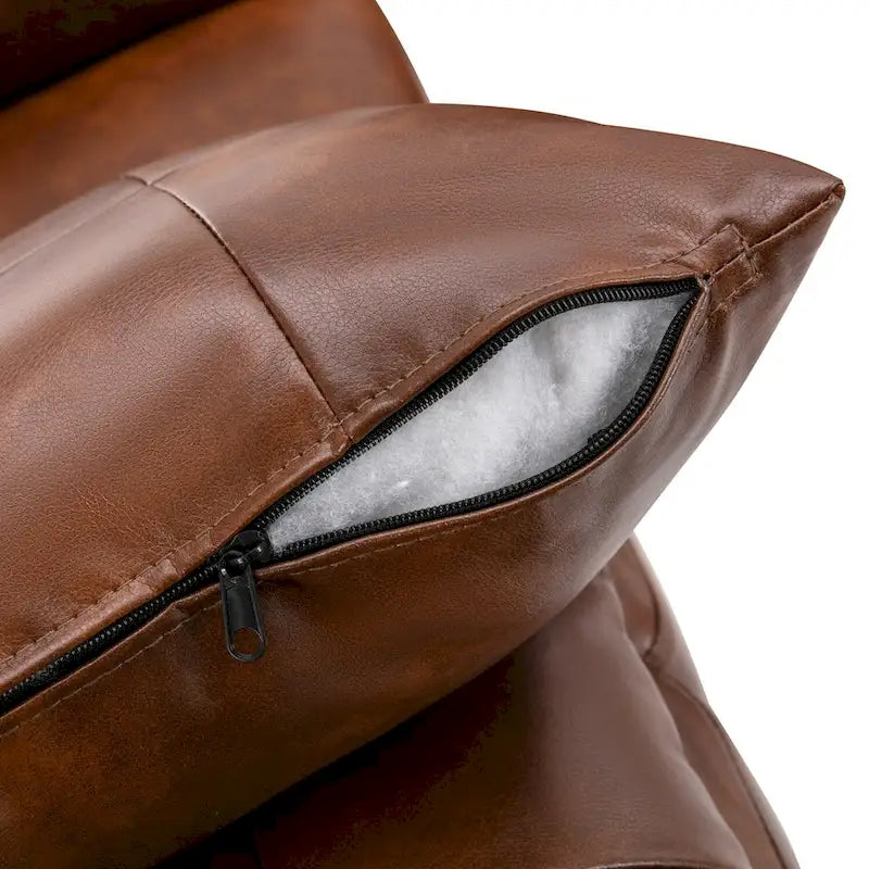 Morden Fort Upholstered Living Room Set, 2 Pieces - Faux Leather chair, Loveseat