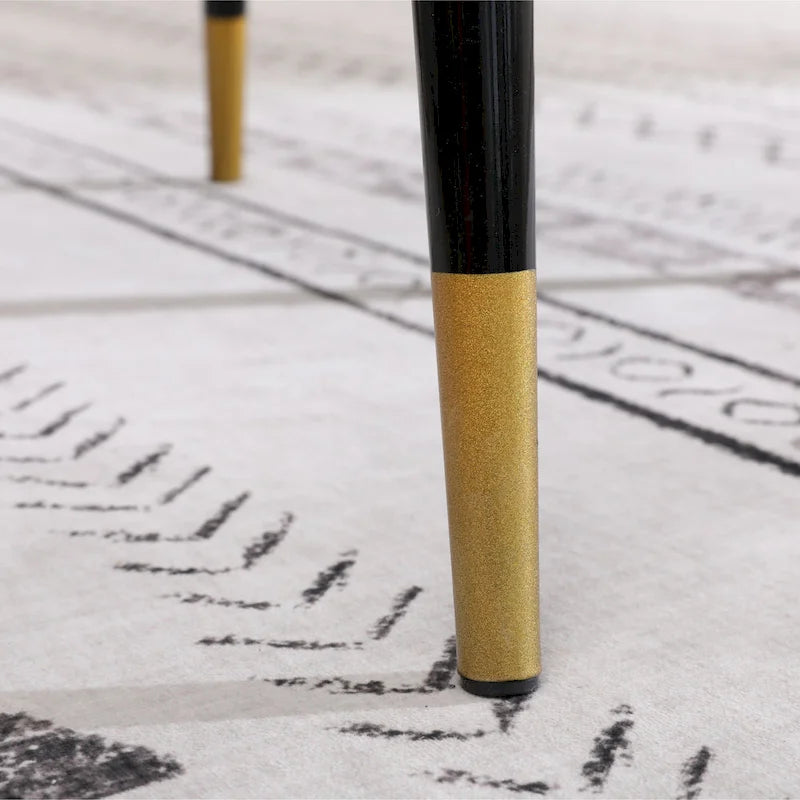 Roundhill Furniture Lassan Contemporary 5-Piece Dining Set, White Round Table and 4 Chairs