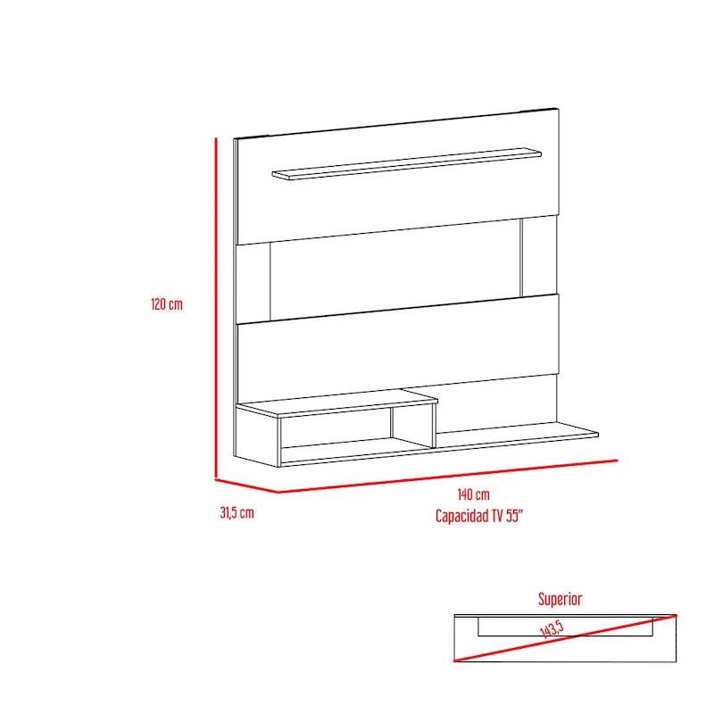 FM Furniture Cabos Floating Entertainment Center For TVs up to 55-inches