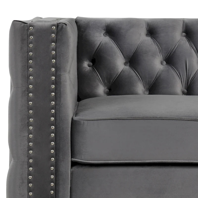 Morden Fort Modern Loveseat with Deep Dutch Velvet Iron Legs