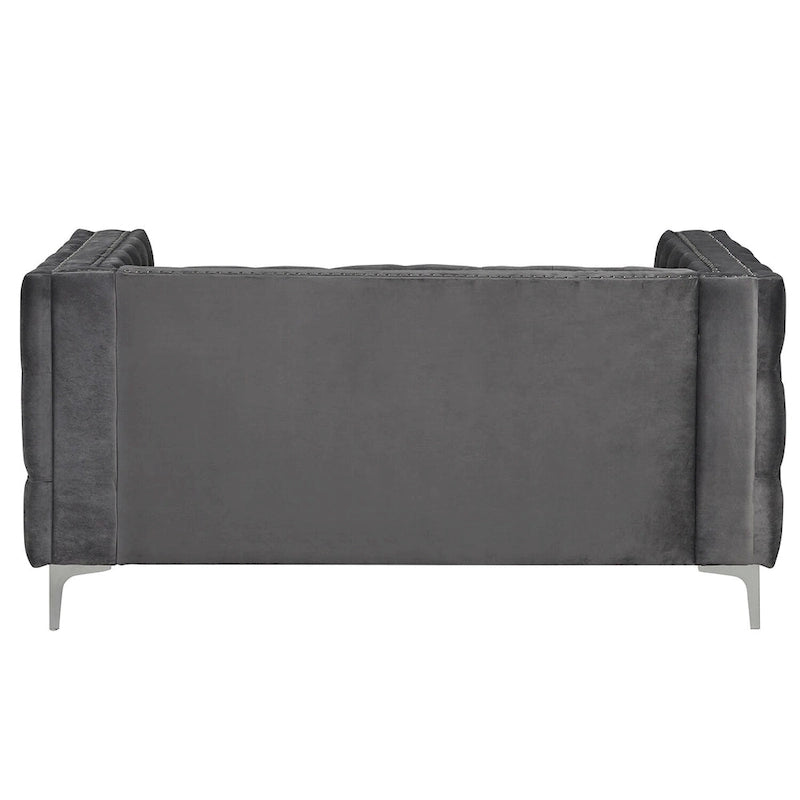 Morden Fort Modern Loveseat with Deep Dutch Velvet Iron Legs
