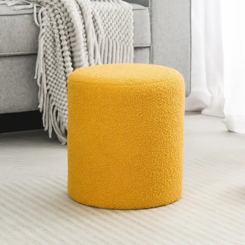 Adeco Footrest Ottoman 13 inches Fabric Stool for Living Room Bedroom
