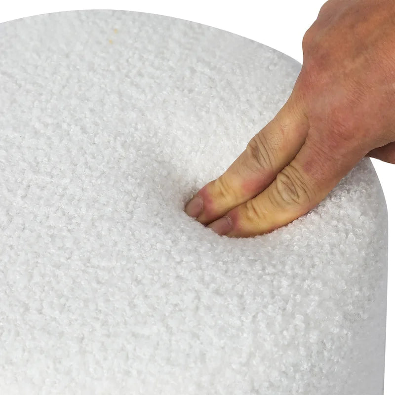 Adeco Footrest Ottoman 13 inches Fabric Stool for Living Room Bedroom