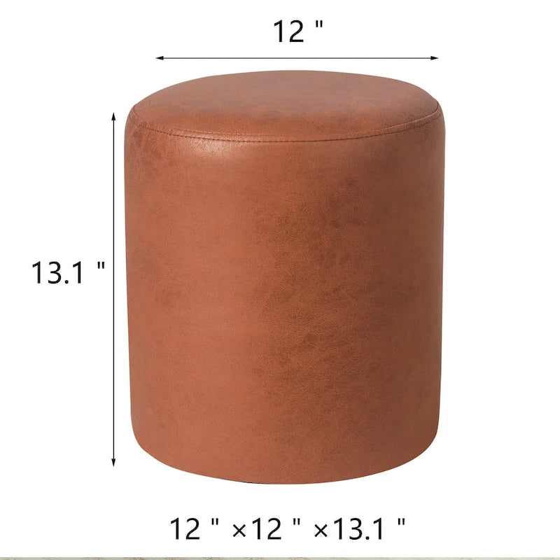 Adeco Footrest Ottoman 13 inches Fabric Stool for Living Room Bedroom