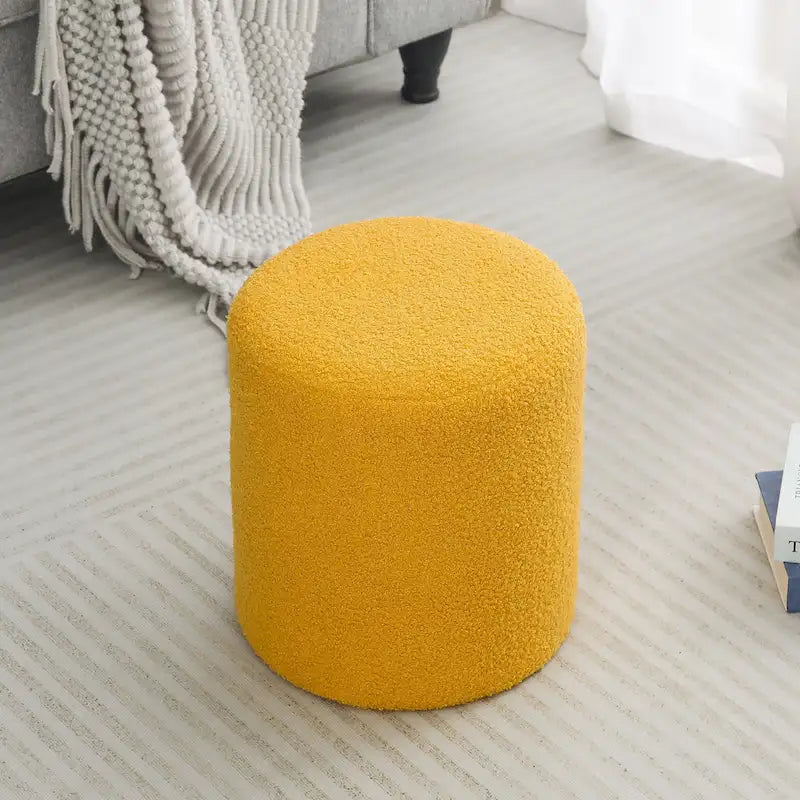 Adeco Footrest Ottoman 13 inches Fabric Stool for Living Room Bedroom