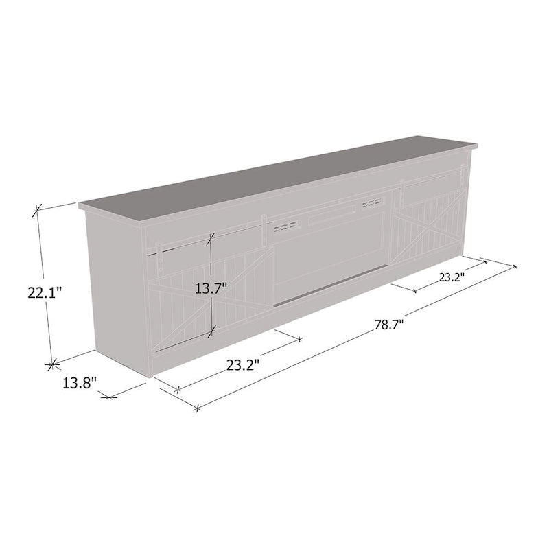 Granero BL-EF Electric Fireplace 79  TV Stand