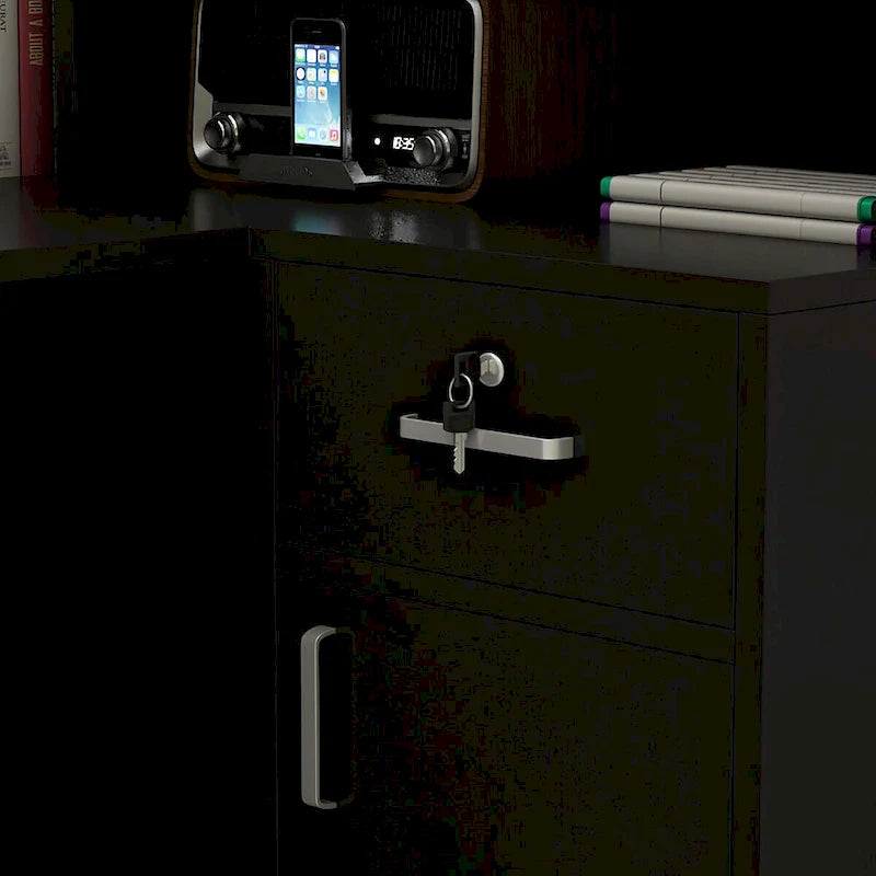 Timechee Reception Desk L-Shaped Counter Shelves Drawers Reception Table