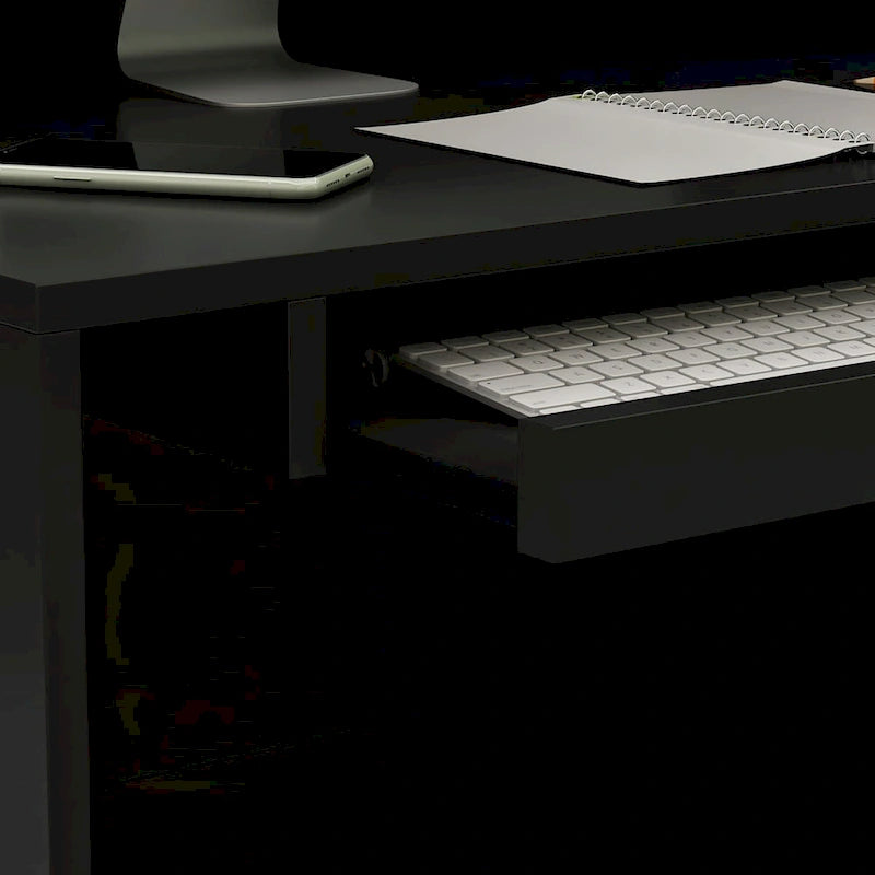 Timechee Reception Desk L-Shaped Counter Shelves Drawers Reception Table