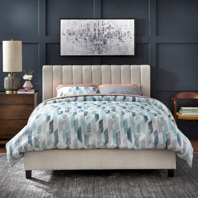 Lifestorey Teagan Queen Channel Upholstered Headboard