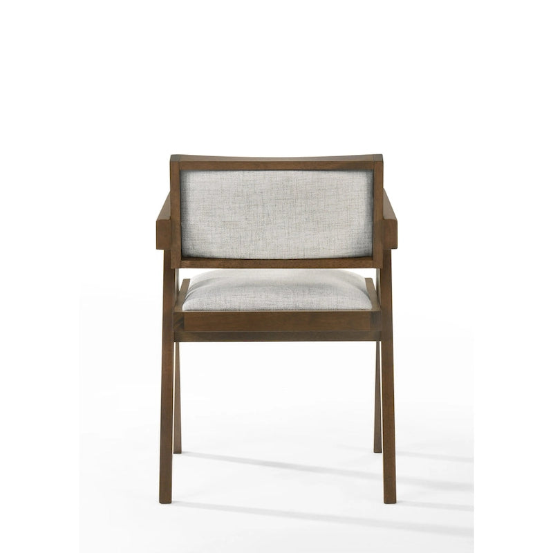 Modrest Fern Modern Walnut and Beige Dining Chair (Set of 2)
