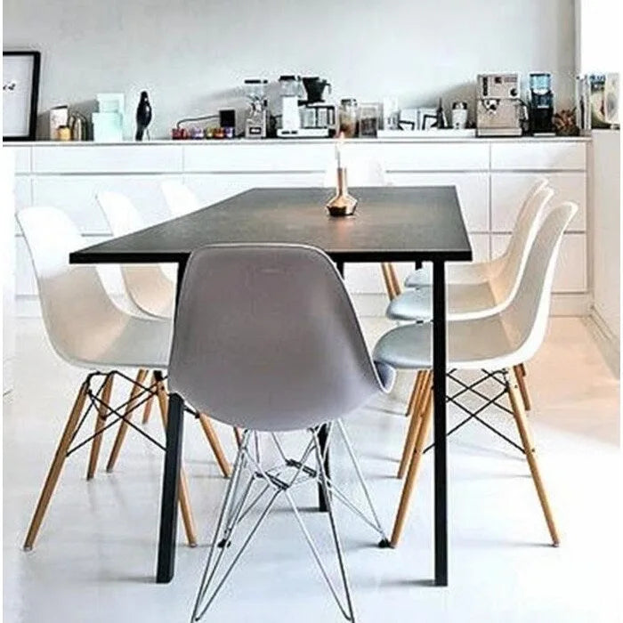 Designer Plastic Chairs Chrome Silver Wire Legs Retro Dining Accent Molded Shell Desk Office Work Chrome Base Kitchen
