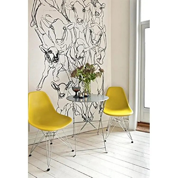 Designer Plastic Chairs Chrome Silver Wire Legs Retro Dining Accent Molded Shell Desk Office Work Chrome Base Kitchen