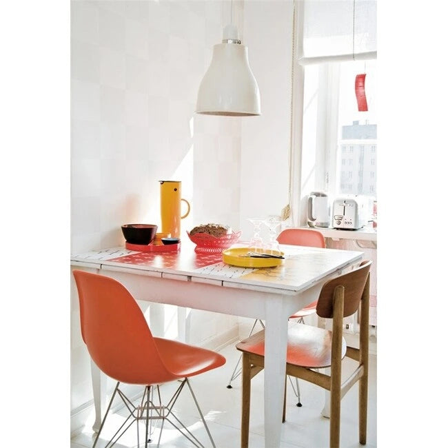 Designer Plastic Chairs Chrome Silver Wire Legs Retro Dining Accent Molded Shell Desk Office Work Chrome Base Kitchen