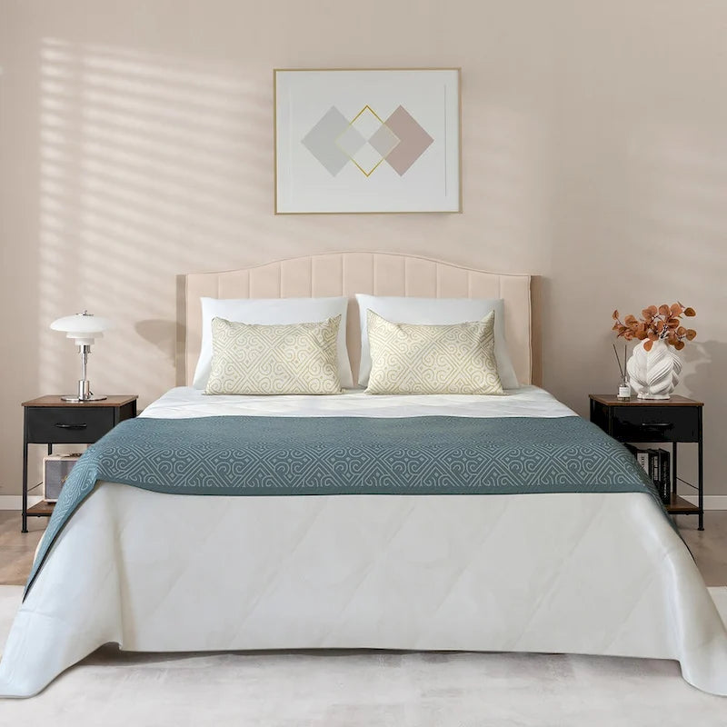 Costway 2 PCS 2-tier Nightstand Bedside End Sofa Table with Drawer - 16  x 16  x 21  (L x W x H)