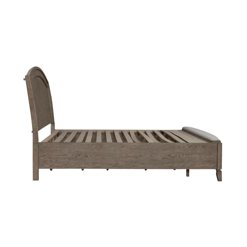 Avalon Burnished Beige Oak King Panel Storage Bed Bedroom Set