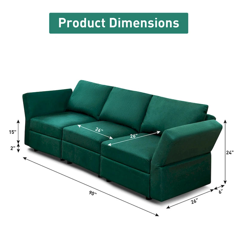 Modular Sofa Modern Sectional Storage Sofa Couch with Free Splicing for Living Room Furniture Set