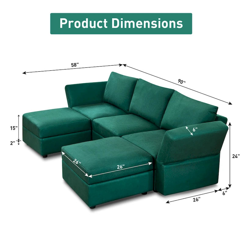 Modular Sofa Modern Sectional Storage Sofa Couch with Free Splicing for Living Room Furniture Set