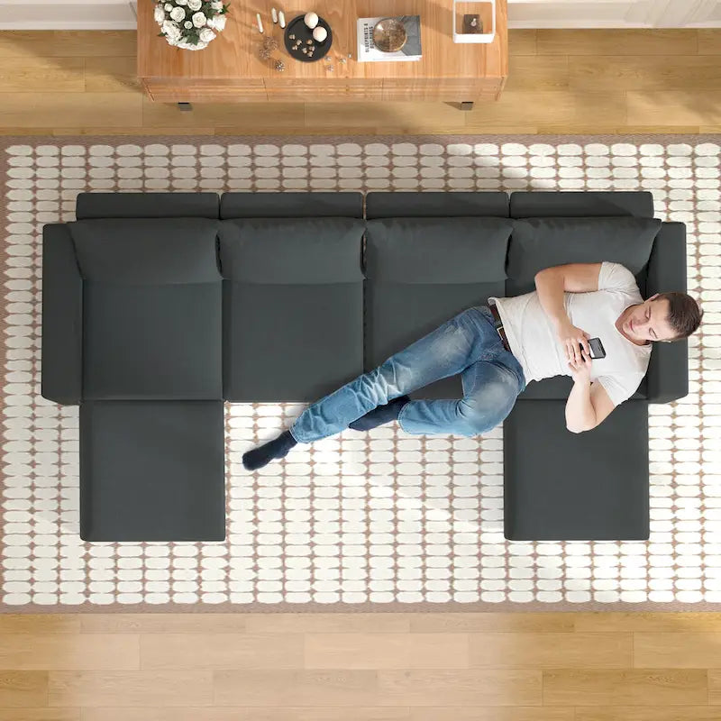 Modular Sofa Modern Sectional Storage Sofa Couch with Free Splicing for Living Room Furniture Set