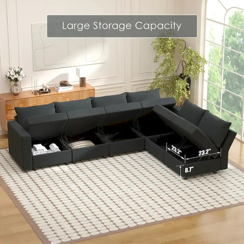 Modular Sofa Modern Sectional Storage Sofa Couch with Free Splicing for Living Room Furniture Set