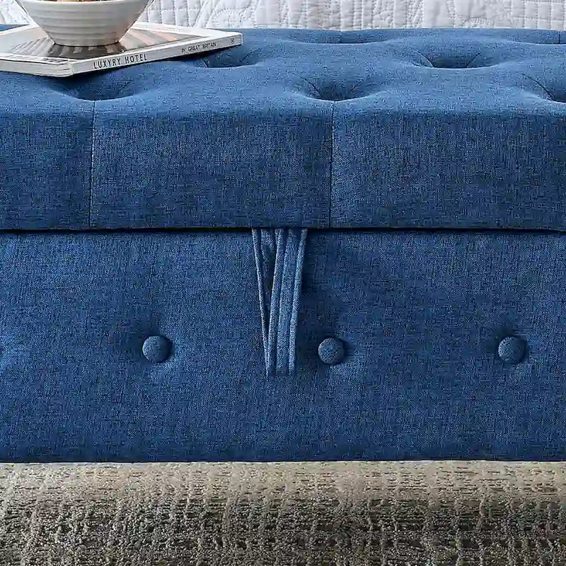 62  Bedroom Tufted Button Storage Bench, Window Bench, Rolled Arm Design for Bedroom, Living Room