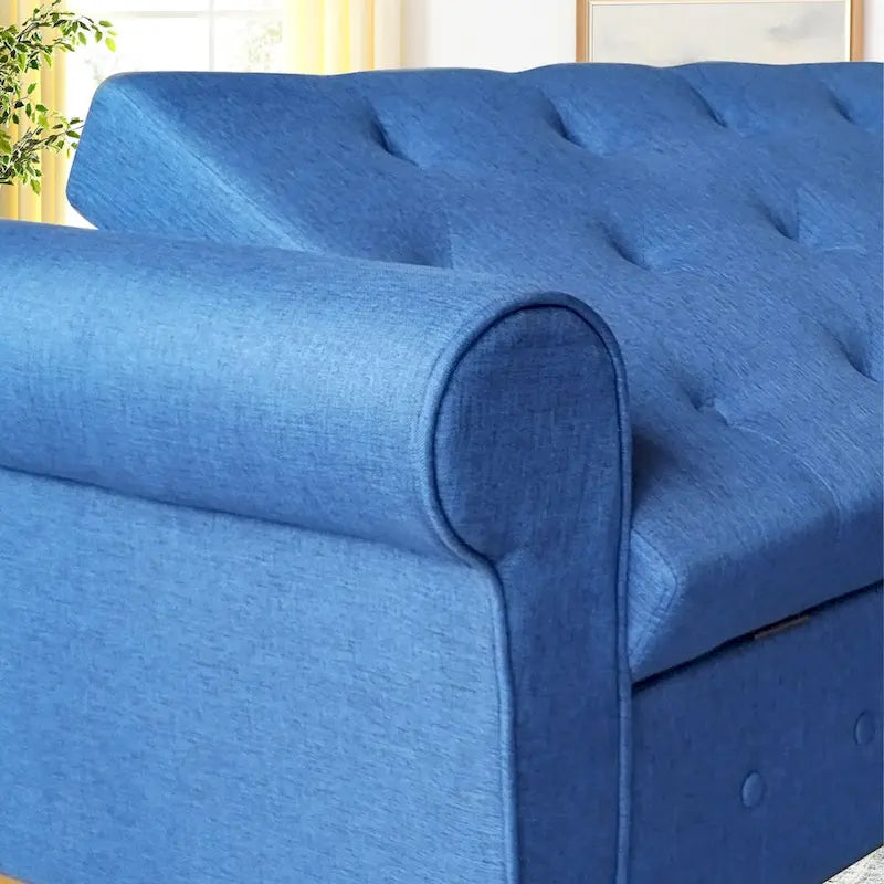 62  Bedroom Tufted Button Storage Bench, Window Bench, Rolled Arm Design for Bedroom, Living Room