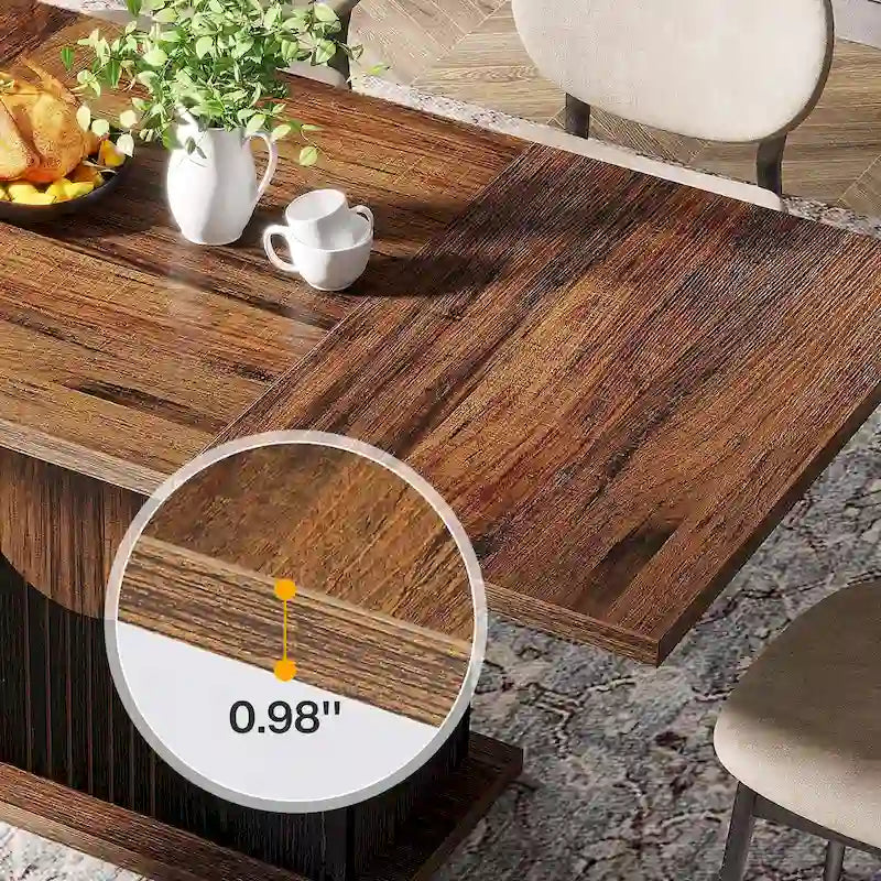 55  Dining Table with Rectangle Wood Top for Kitchen Dining Room