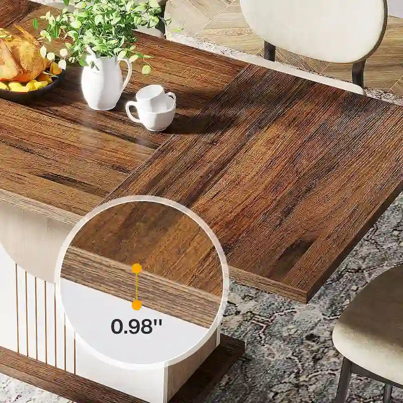 55  Dining Table with Rectangle Wood Top for Kitchen Dining Room