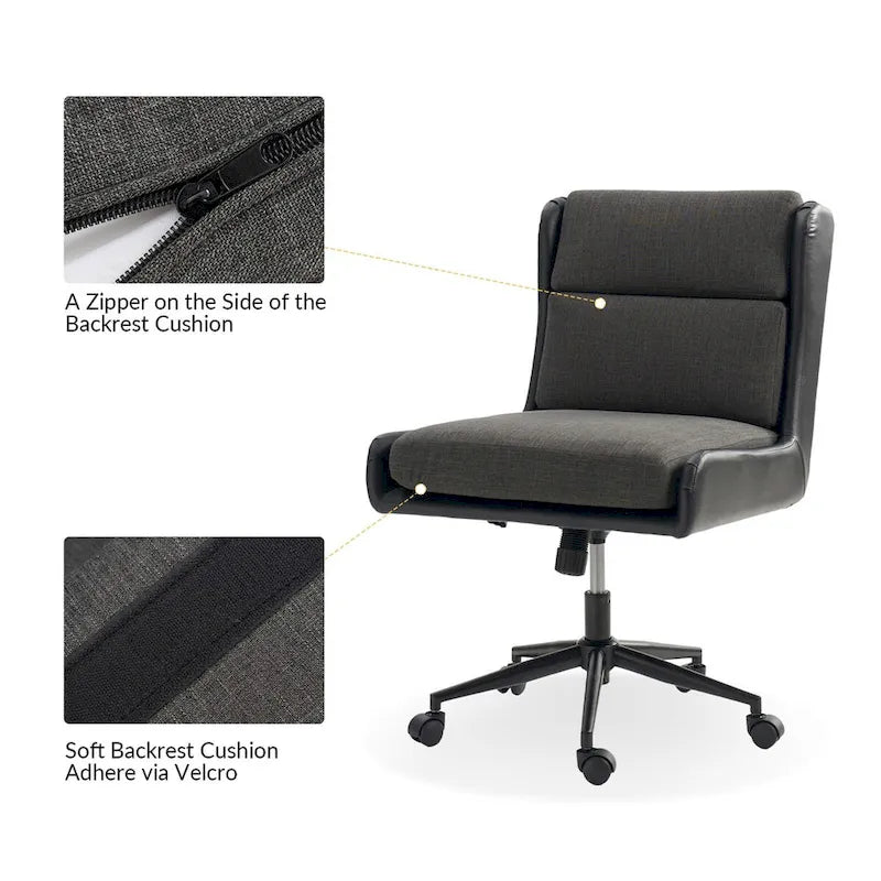 Siegfried Modern Swivel Tilting Office Chair with Removable Soft Upholstery by HULALA HOME