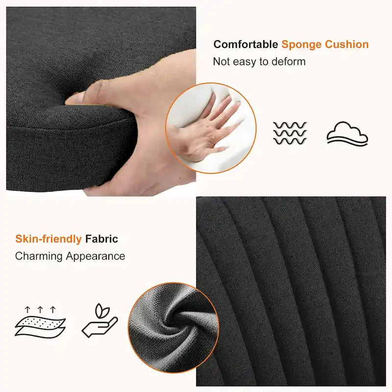 Armless Home Office Desk Chair with Wheels for Small Spaces