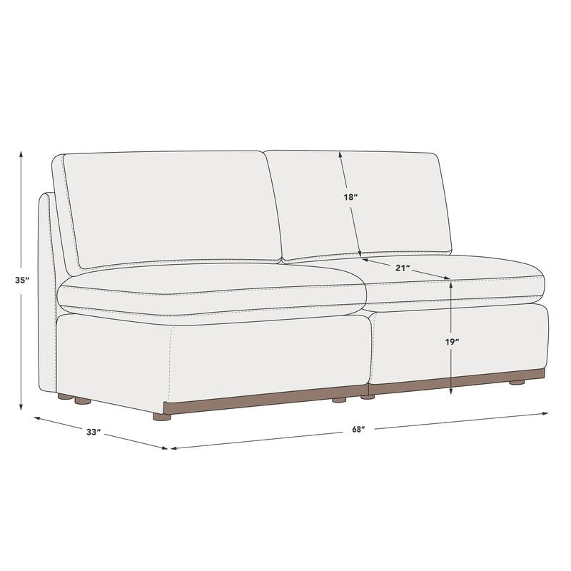 Donna Oversized Modular Sectional Fabric Sofa with Upgraded Wood Base