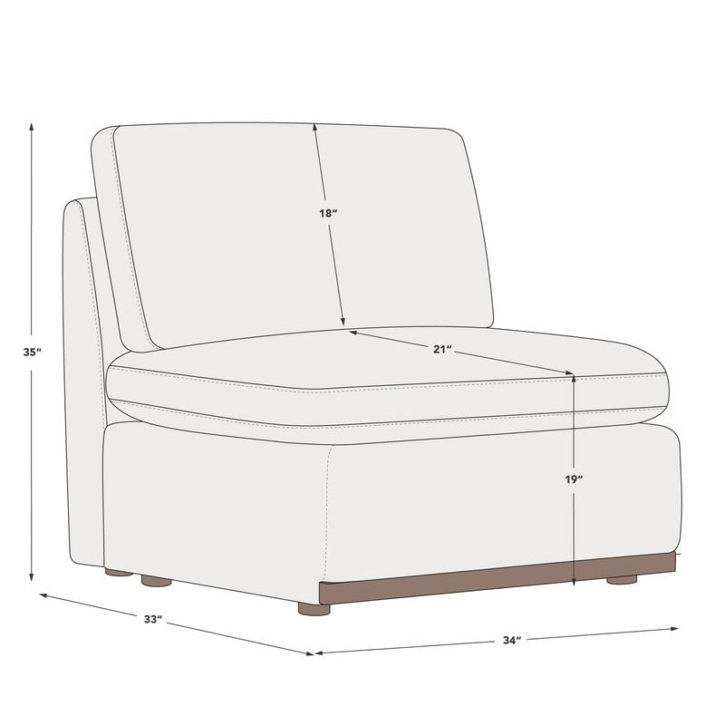 Donna Oversized Modular Sectional Fabric Sofa with Upgraded Wood Base