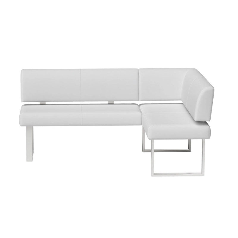 Somette Leah White Nook Corner Dining Bench
