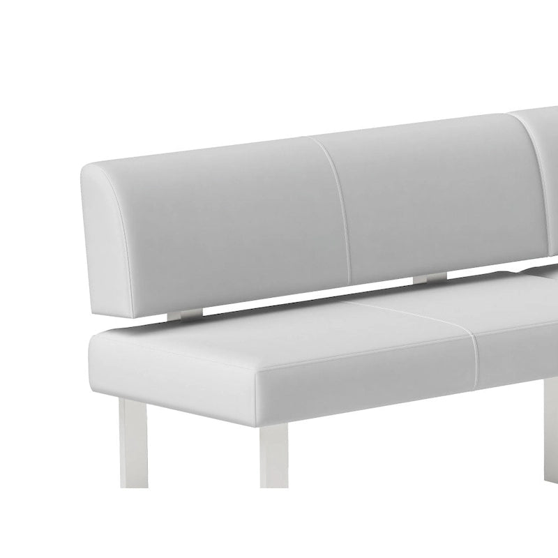 Somette Leah White Nook Corner Dining Bench